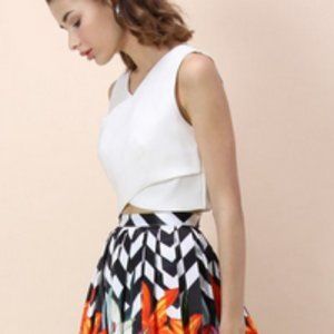 Cross Wrapped Crop Top in White